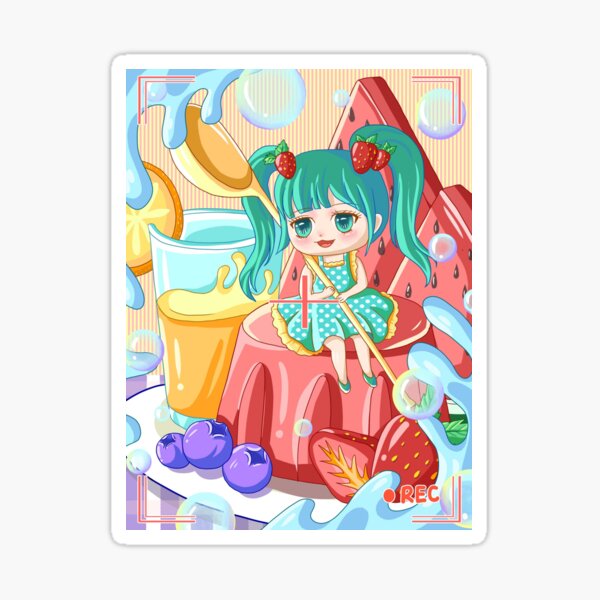 Anime girl, cloud, sky, cat, rabbit, watermelon, cute, water, summer HD  phone wallpaper | Pxfuel