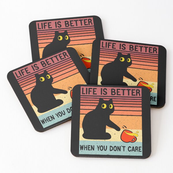 Item preview, Life Is Better When You Don't Care Vintage Black Cat Red Cup designed and sold by zackup.