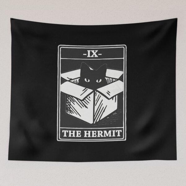 Item preview, Black Cat IX The Hermit designed and sold by sidartacloth.