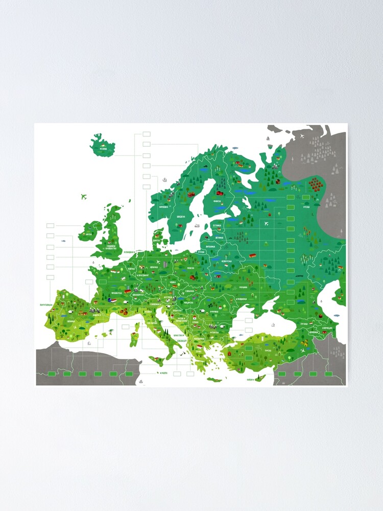 "map of europe" Poster by shewo Redbubble