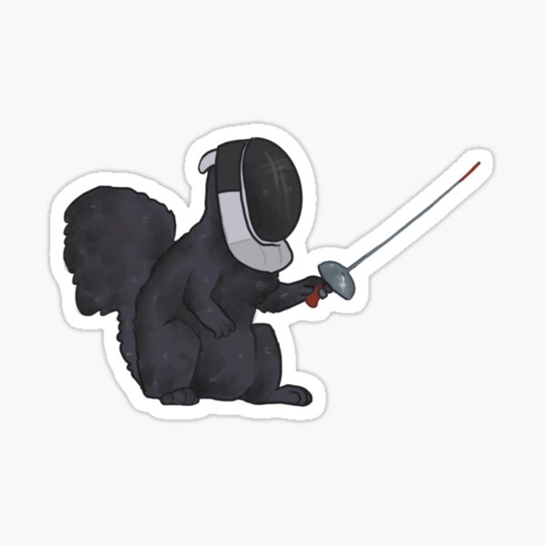 Item preview, fencing squirrel designed and sold by TinyGoats.
