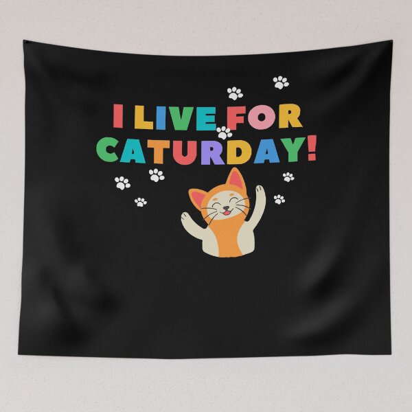 Item preview, I Live For Caturday T-Shirt designed and sold by KirkYang.