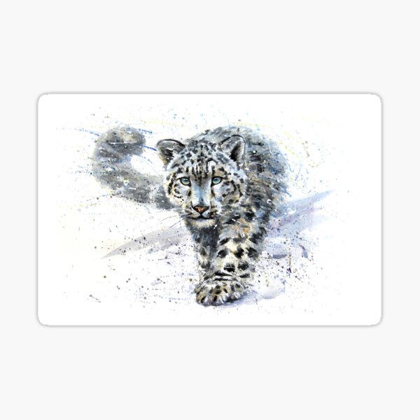 Snow leopard watercolor Sticker