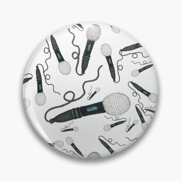Artikelvorschau, Mic Drop handgezeichnete Muster weißer Hintergrund Popmusik Vintage Retro-Mikrofon entworfen und verkauft von H3designs.