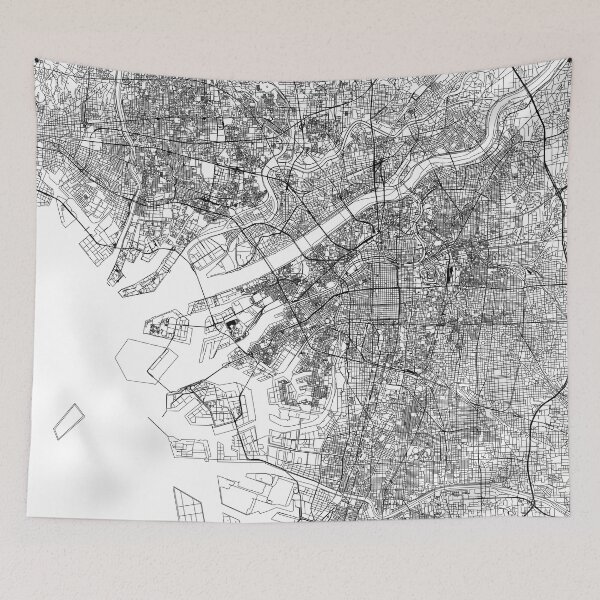 Item preview, Osaka White Map designed and sold by multiplicitymap.