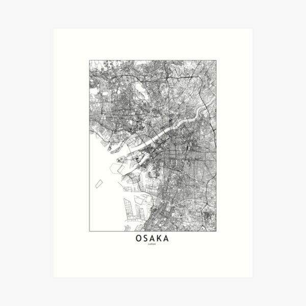 Item preview, Osaka White Map designed and sold by multiplicitymap.