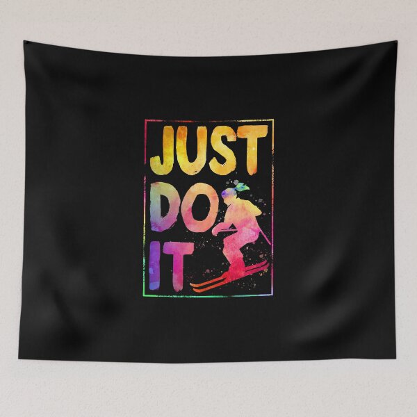 Item preview, just do it watercolor Skiing designed and sold by JoycePruit.