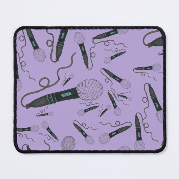 Item preview, Mic Drop Hand Drawn Pattern Indigo Purple Blue Background Pop Music Vintage Retro Microphone designed and sold by H3designs.