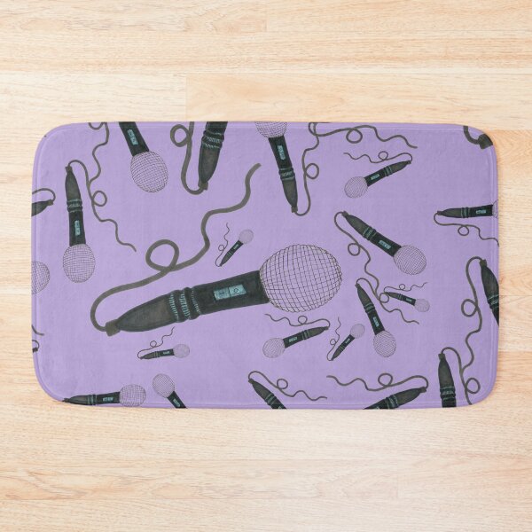 Item preview, Mic Drop Hand Drawn Pattern Indigo Purple Blue Background Pop Music Vintage Retro Microphone designed and sold by H3designs.