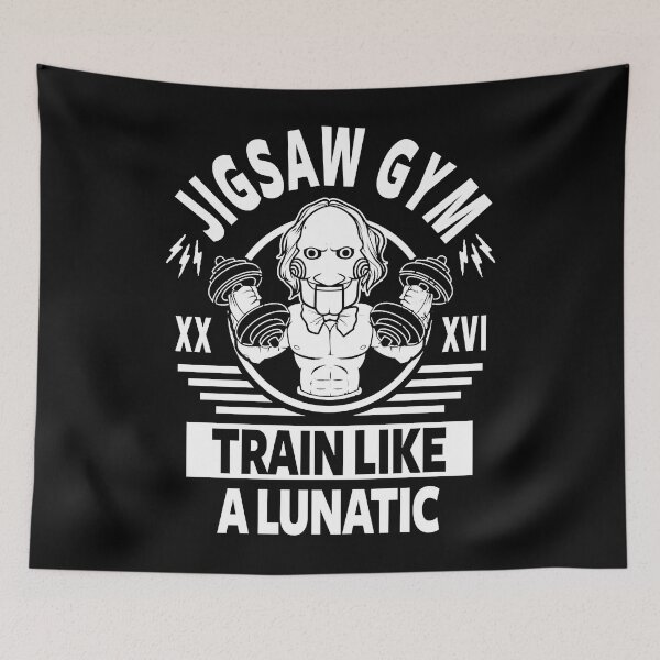 Item preview, Jigsaw Gym Train Like A Lunatic Poster designed and sold by NellieSteven7.