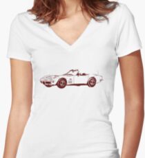 Chevy Corvette Stingray Women's Fitted V-Neck T-Shirt