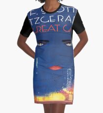 The Great Gatsby - Square Book Cover Graphic T-Shirt Dress