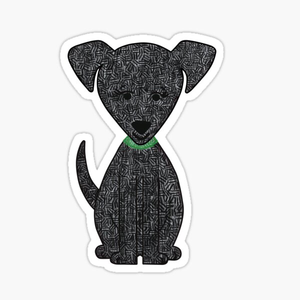 Black Puppy Sticker
