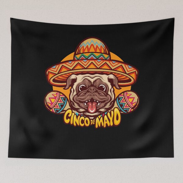 Item preview, Pug Wearing Sombrero, Funny Cinco De Mayo Pug designed and sold by Fabvity.