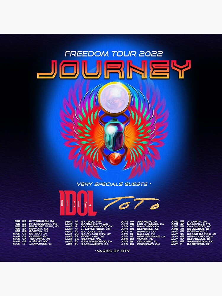"journey band tour dates 2022 masdes" Sticker by FrancisJGamez Redbubble