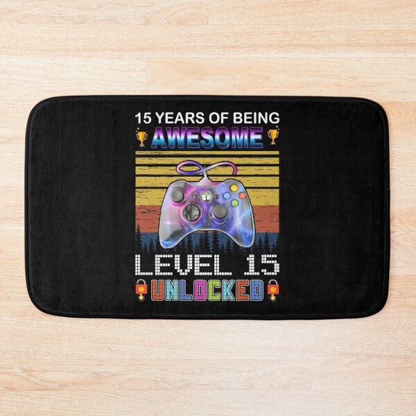 Item preview, 15 Years Of Being Awesome Level 15 Unlocked Gamer designed and sold by PansyBoyd.