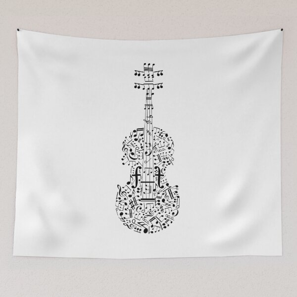 Item preview, Minimalist Violin Made of Notes and Symbols designed and sold by CatsWCleavers.