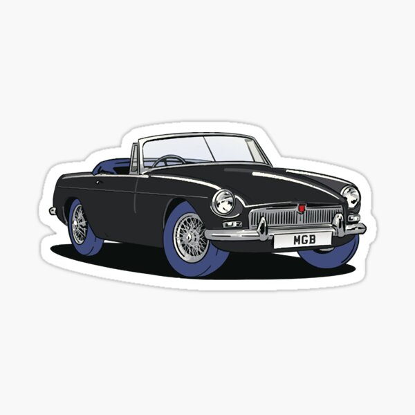 Mgb Vintage Car In Black Sticker By Davidsp9343413 Redbubble