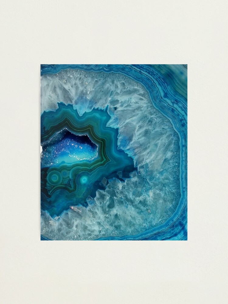 Alternate view of Teal Druzy Agate Quartz Photographic Print