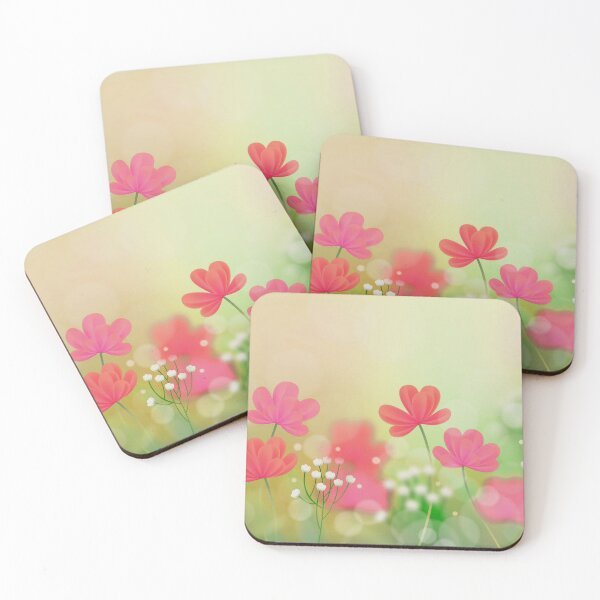 Item preview, Green Pink Flowers Art  designed and sold by Tshirtstory.