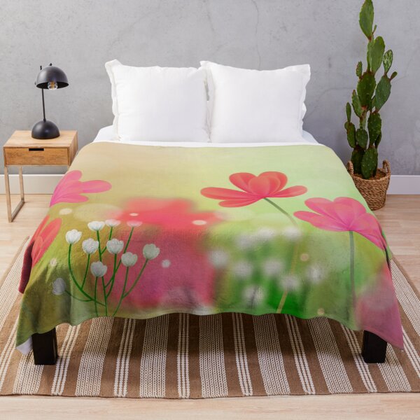 Item preview, Green Pink Flowers Art designed and sold by Tshirtstory.