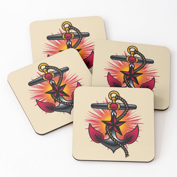 Item preview, Salty-Dog American Traditional Nautical Starburst Anchor designed and sold by salty-dog.