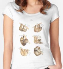 Faultiere Tailliertes Rundhals-Shirt