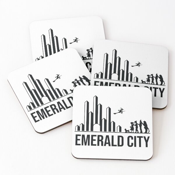 Item preview, The Wizard of Oz Characters Emerald City Skyline Silouettes designed and sold by alltheprints.