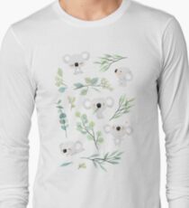 Camiseta de manga larga Patrón de Koala y Eucalyptus