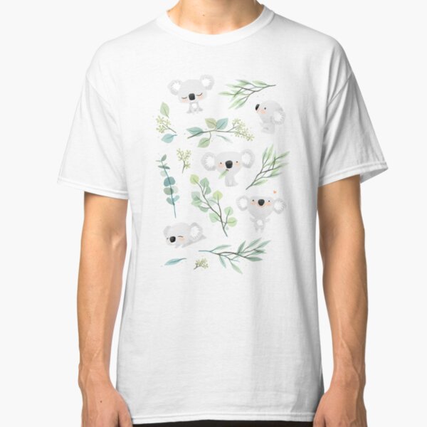 Koala and Eucalyptus Pattern Classic T-Shirt
