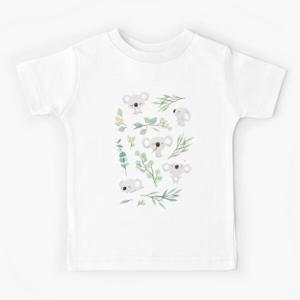 Koala and Eucalyptus Pattern Kids T-Shirt