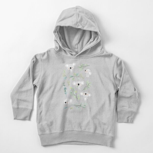 Koala and Eucalyptus Pattern Toddler Pullover Hoodie