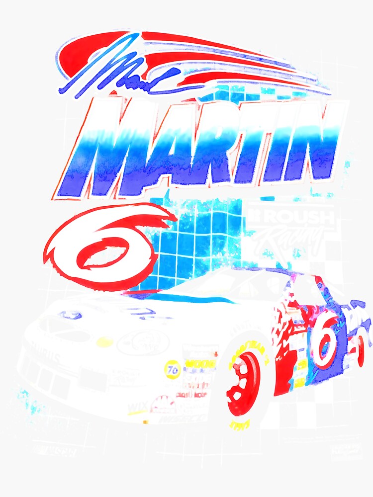Vintage 90s NASCAR Mark Martin Roush Racing Grid print single