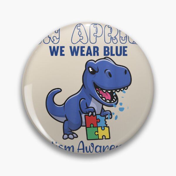 Item preview, In April We Wear Blue Autism Awareness Month Dinosaur T-Rex designed and sold by VerityKingStore.