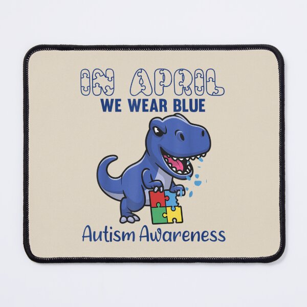 Item preview, In April We Wear Blue Autism Awareness Month Dinosaur T-Rex designed and sold by VerityKingStore.