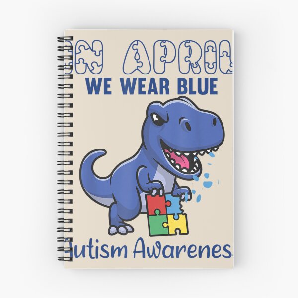 Item preview, In April We Wear Blue Autism Awareness Month Dinosaur T-Rex designed and sold by VerityKingStore.