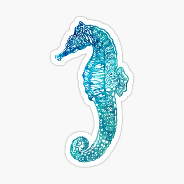 Teal Seahorse Sticker