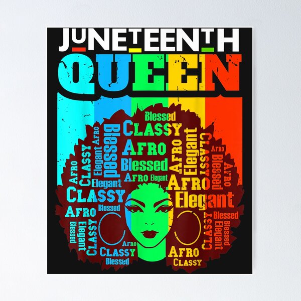 Item preview, Juneteenth Queen Afro Melanin Black Girl Magic Women Girls TShirt40 designed and sold by virnmjan.