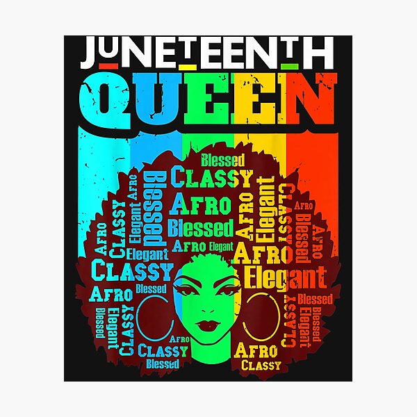 Item preview, Juneteenth Queen Afro Melanin Black Girl Magic Women Girls TShirt40 designed and sold by virnmjan.