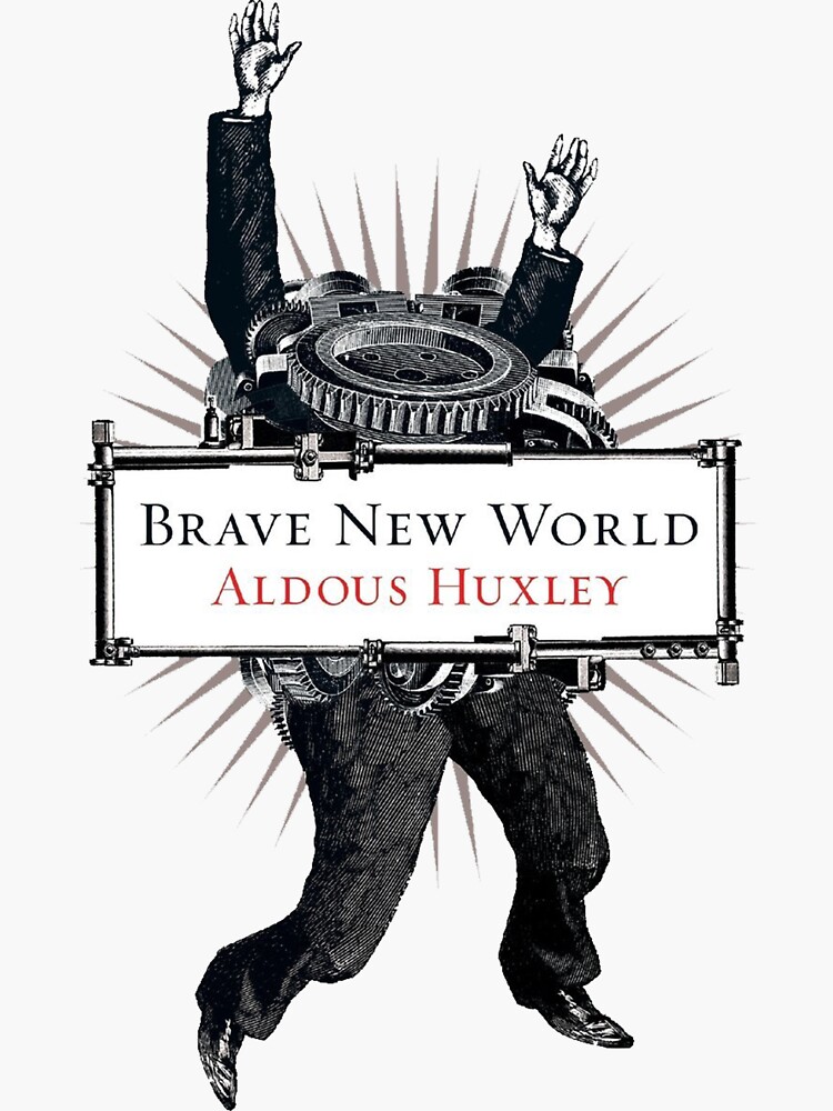 Thumbnail 3 of 3, Sticker, Brave New World - Aldous Huxley Cover designed and sold by SpartanCell.
