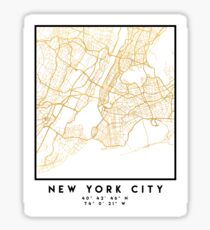 NEW YORK STADT NEW YORK STADT STRASSENKARTE ART Sticker