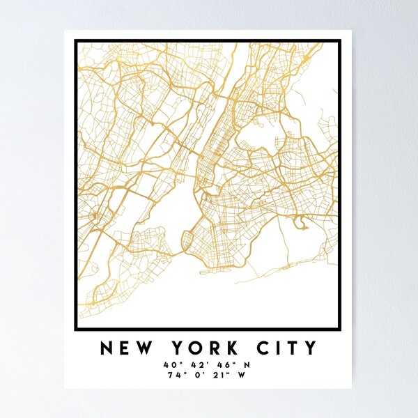 NEW YORK CITY NEW YORK CITY STREET MAP ART Poster