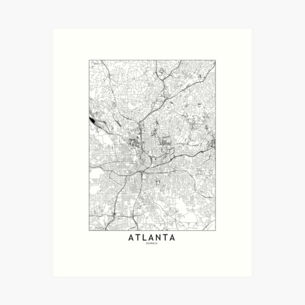 Item preview, Atlanta White Map designed and sold by multiplicitymap.