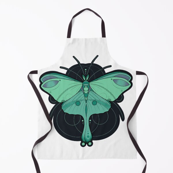 Item preview, Magical Forrest Mint Green Moth with Black Space Background Cottagecore designed and sold by marie-inks.