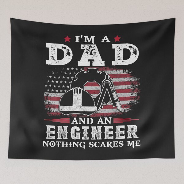 Item preview, Mens Dad Engineer Nothing Scares Me USA Flag Fathers Day TShirt34 designed and sold by virnmjan.