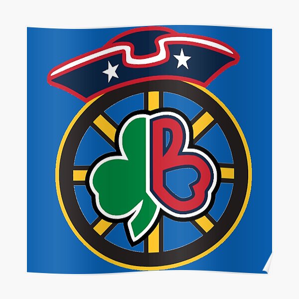 Boston Blue Sports Poster, New England Patriots, Boston Celtics, Bruins,  Red Sox