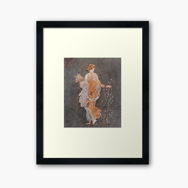 Item preview, Unknown Flora woman picking flowers - Roman wall painting from Pompeii AD  designed and sold by Tirill Bjørkeli Svaler.