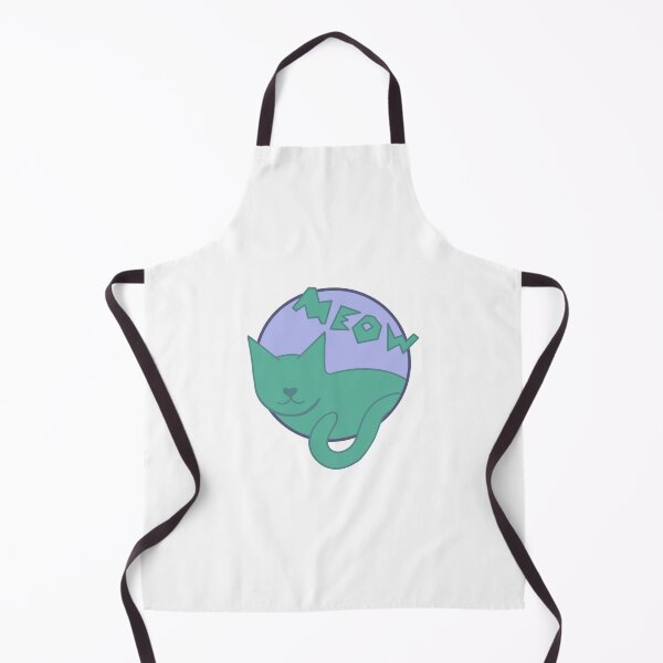 Item preview, Meow Green Kitten with Purple Circle Retro Vintage 1980s designed and sold by marie-inks.