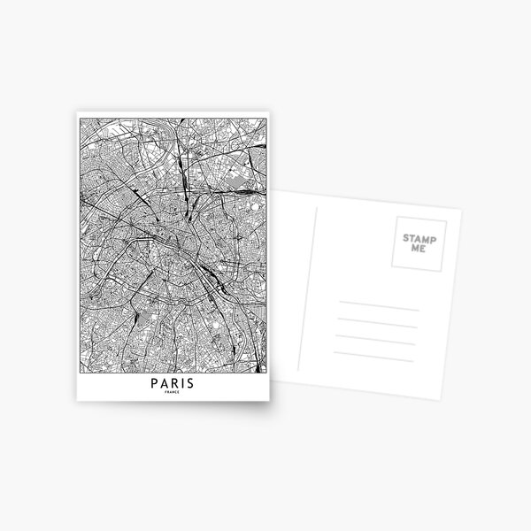 Item preview, Paris White Map designed and sold by multiplicitymap.