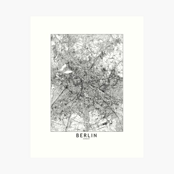 Item preview, Berlin White Map designed and sold by multiplicitymap.